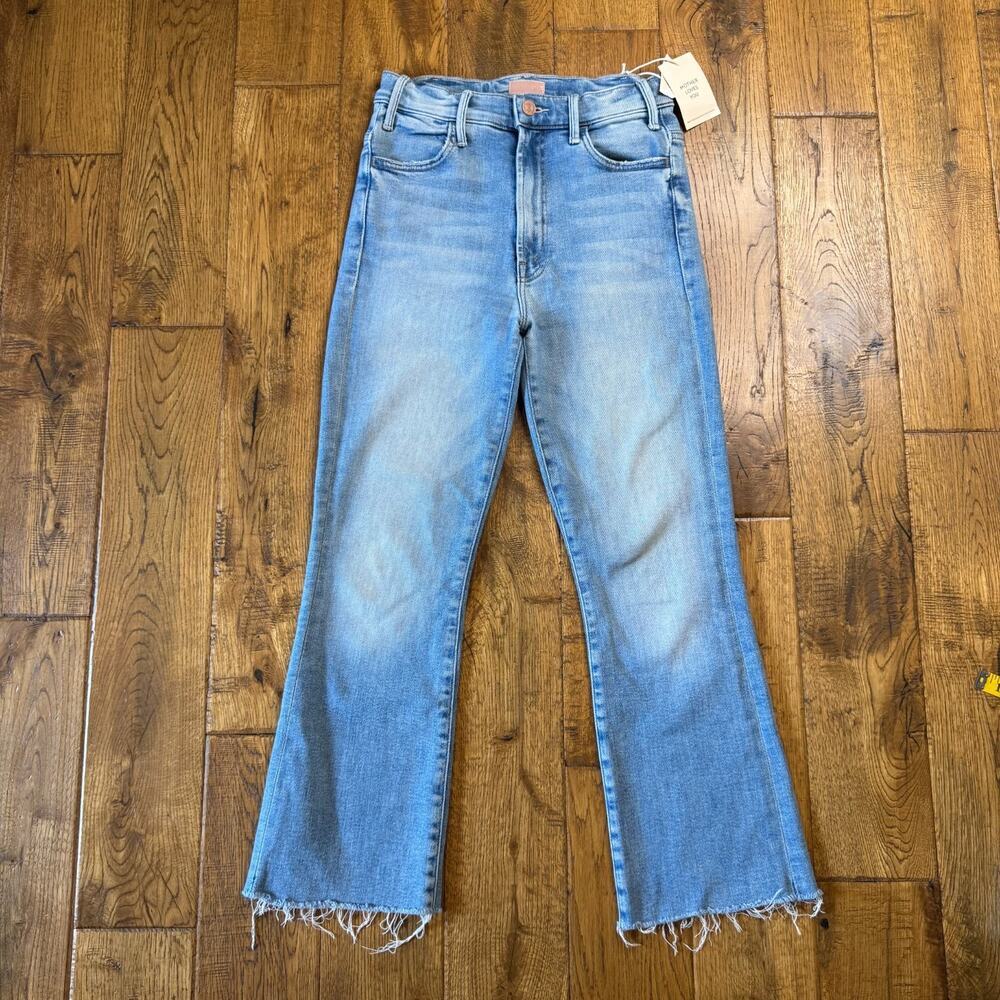 Mother The Hustle Ankle Fray Raw Hem Stretch Jeans Women's Size 25 High Rise